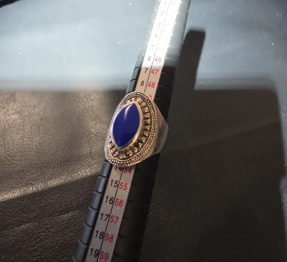 925 Blue Stone Signet Ring